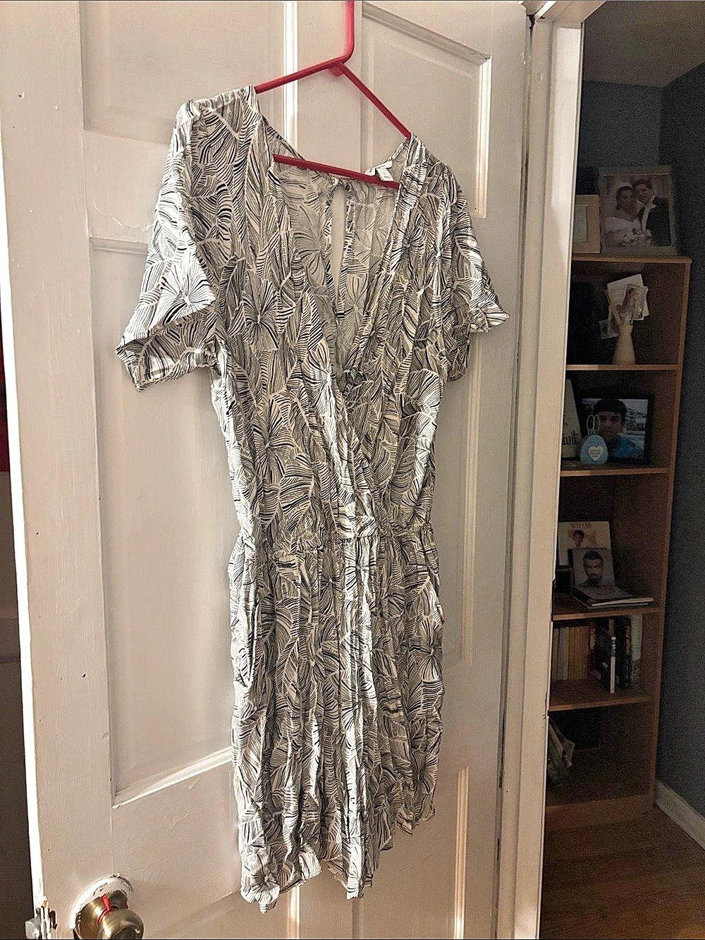Nine West Printed Romper in White & Black